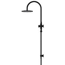 Round 200mm Gooseneck Twin Shower With Single Function Handshower